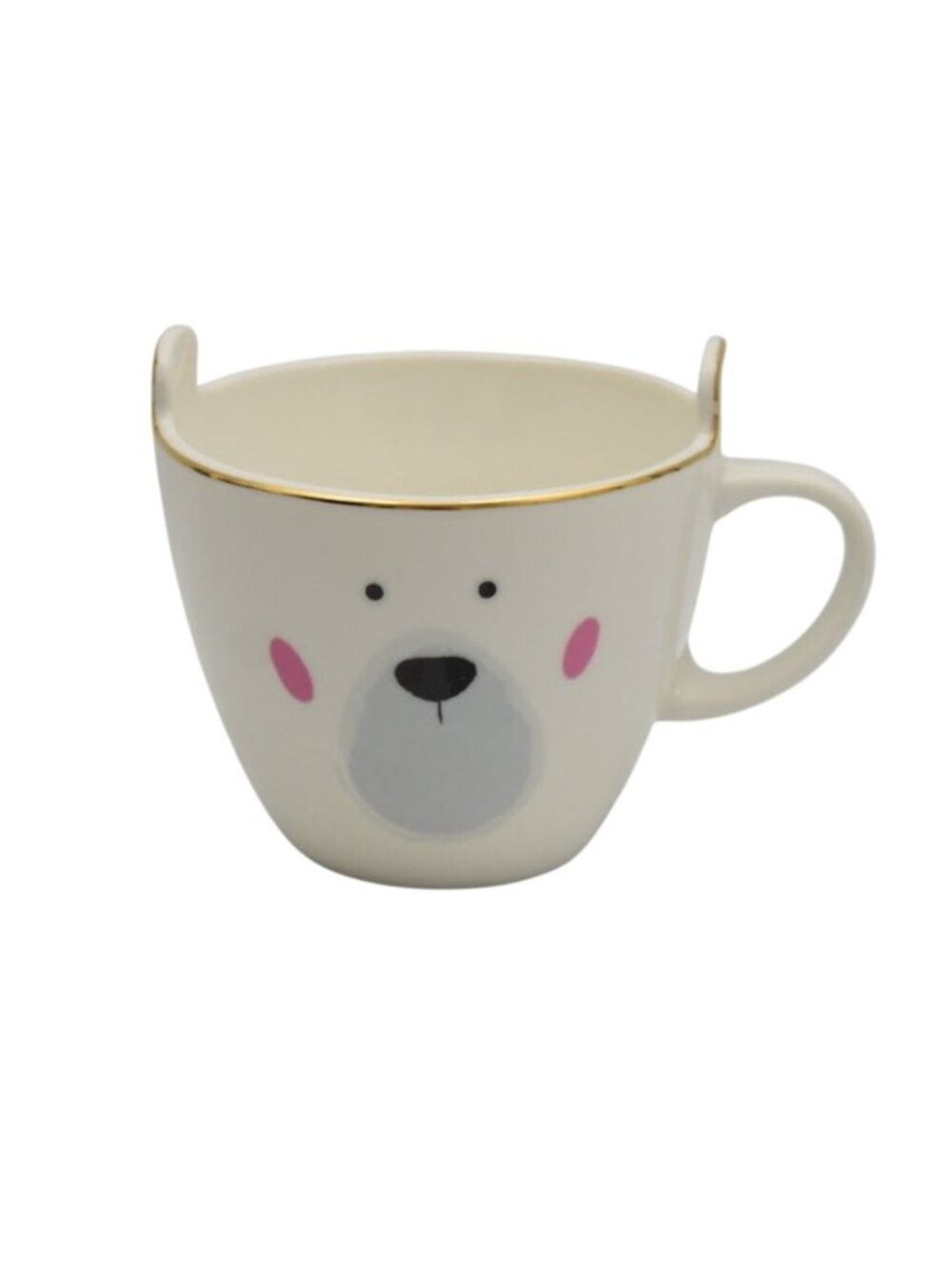 Bear Face Ceramic Mug Gold Rim 12 oz Urban Gourmet Foods